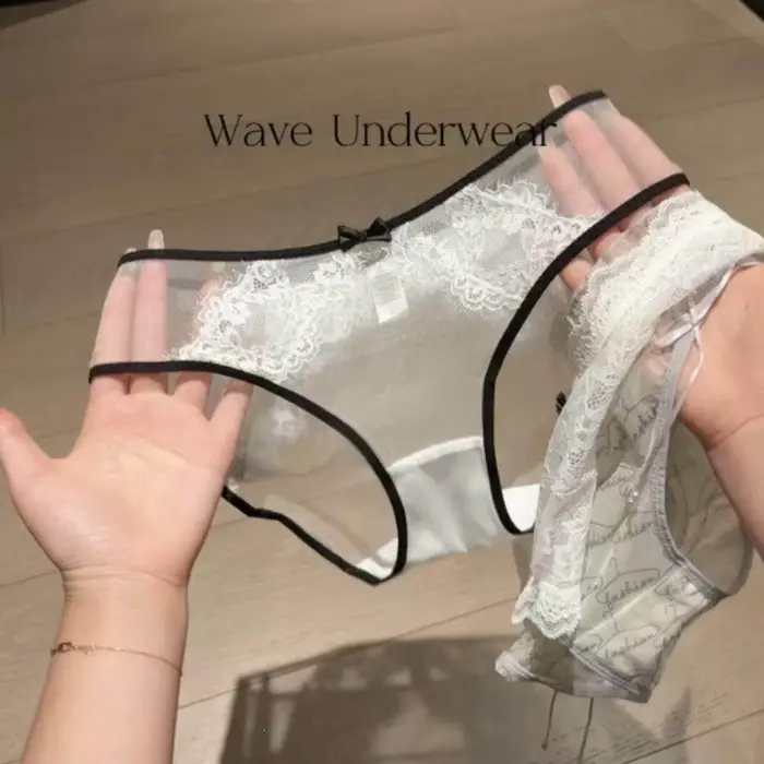 Culotte Triangle Femme Dentelle Transparente et Respirante Style Romantique Français Lingerie Sexy et Intime Pure Désir Occasions Spéciales