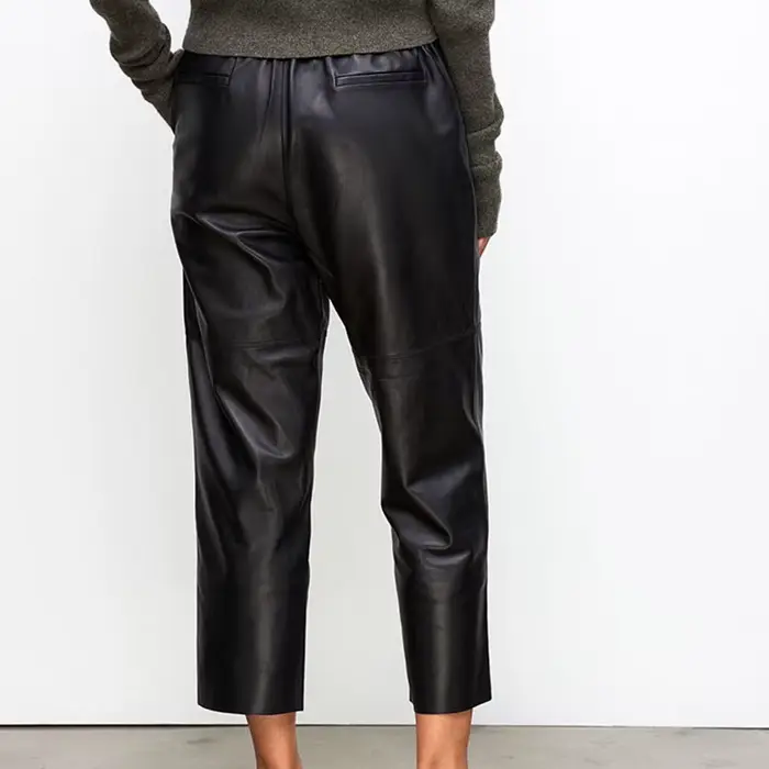 Nouveauté 2026 : Pantalon Streetwear Grande Taille Y2K en Cuir Véritable, Pantalon Harem Femme en Pe