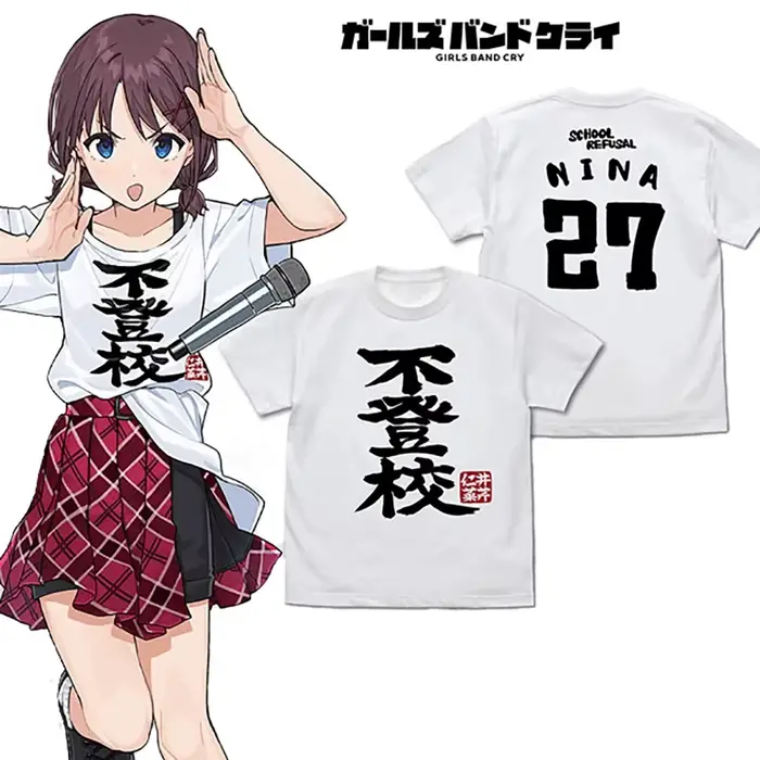 Dievčatá kapela Cry 100% bavlnené tričko pre ženy Junior Manga Anime Cartoon Pohodlné príležitosti Cosplay Outlets