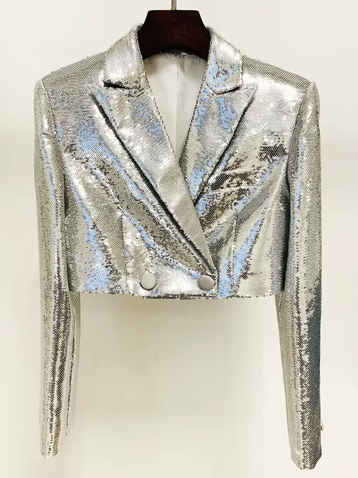 Ensemble de costume de créateur élégant HIGH STREET, nouveauté 2026, pour femme, avec veste courte à