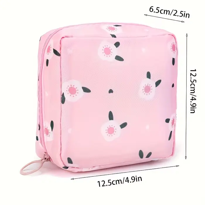 Sac de rangement pour serviettes hygiéniques et tampons femmes étanche portable dessins animés discret pour les voyages école travail et sport