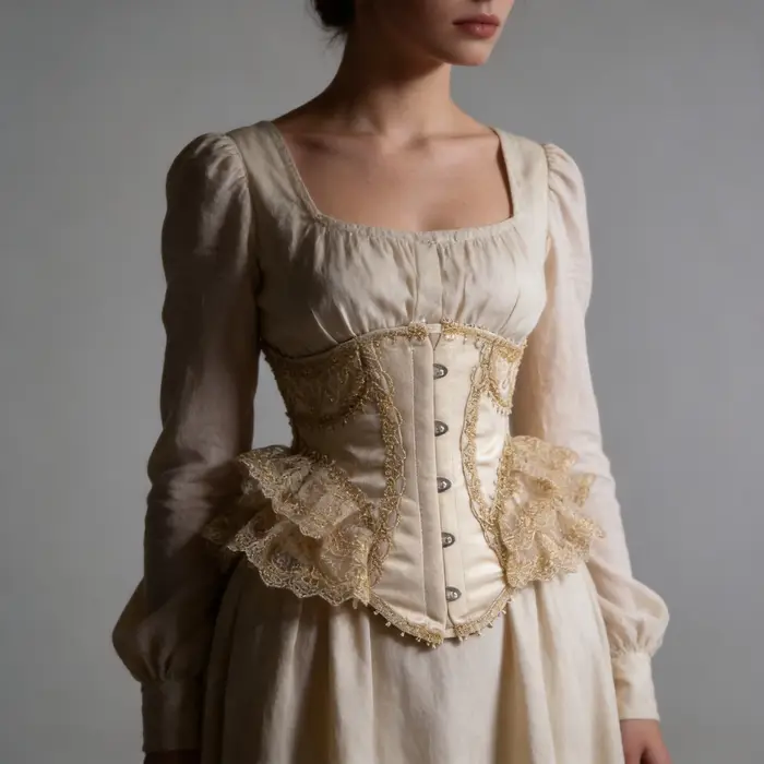 Corset fantaisie en dentelle vintage Lolita à lacets hauts moulants dorés pour femmes occasions spéciales