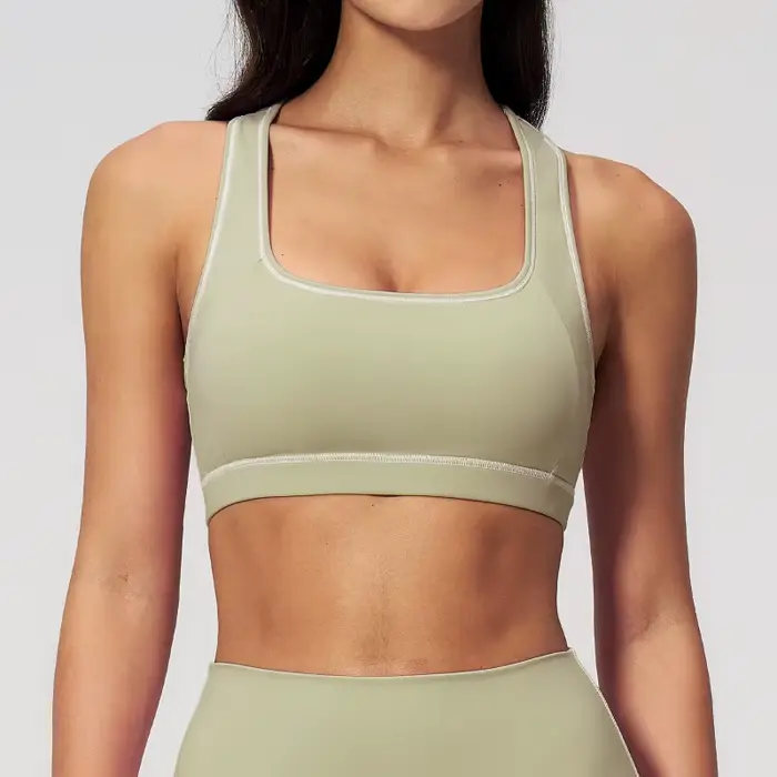 Dámske brúsené športové podprsenka s pletené Nylon späť priedušné pre beh jogy a outdoorové aktivity