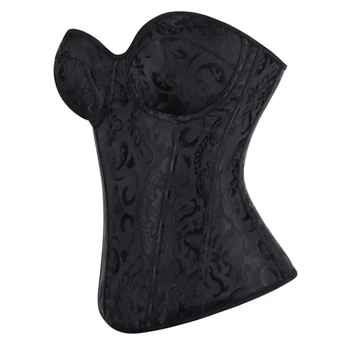 Ročník Jacquard korzet gotický štýl Bustier Overbust nastaviteľné pre ženy špeciálne príležitosti zoštíhlenie plášť sochárstvo veľkosť integrované fazule