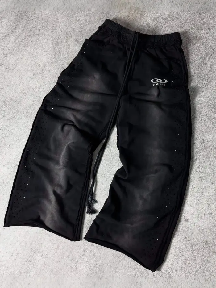 Pantalon unisexe américain Street rétro, ample, à jambes droites, imprimé à chaud, élégant et décont