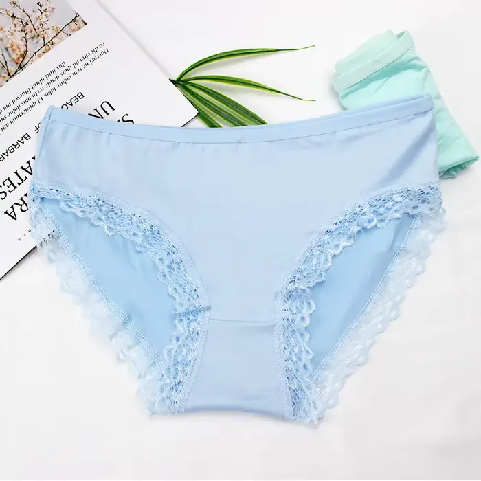Sexy čipky a bavlnené nohavičky pre ženy, spodná bielizeň pevný, nízky pás, roztomilý, XL