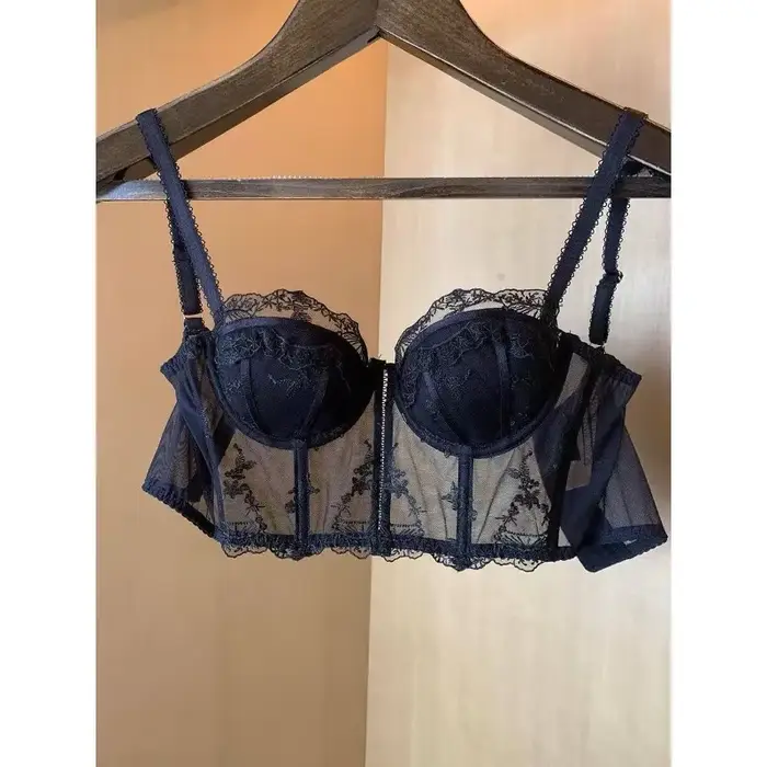Dlhá podprsenka z vyšívanej čipky tri štvrtiny sexy opláštenie galbant pre ženy špeciálne príležitosti spodná bielizeň francúzsky retro