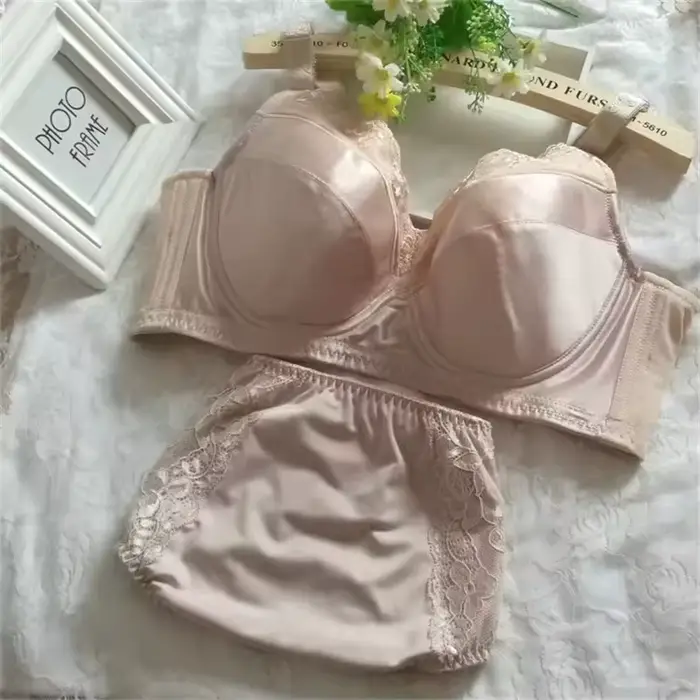 Podprsenka a nohavičky polyester pletené Nylon kostice Set pre ženy Plus veľkosti Denné pohodlie elegancia