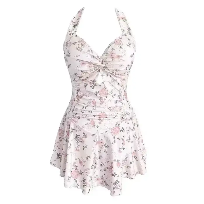 Femmes col suspendu doux mignon maillots de bain Sexy une pièce vêtements de plage maillot de bain r