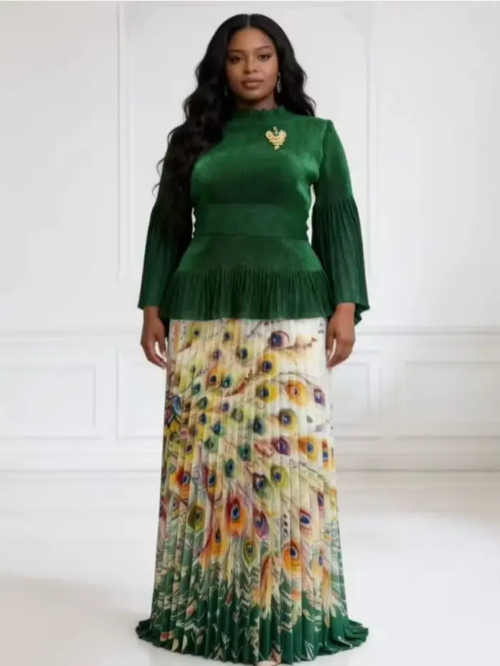 Ensemble plissé africain Miyake Folds 2026, nouvelle collection, imprimé, coupe ample, mode féminine