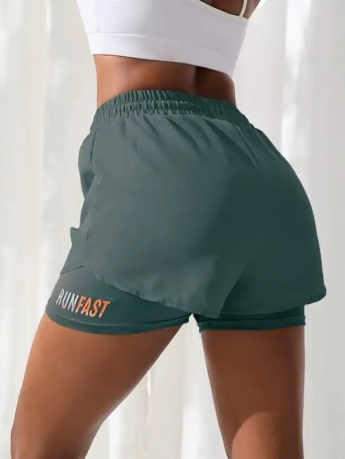 Short de Yoga taille haute pour femmes, avec contrôle de proximité élastique, short de course, faux 