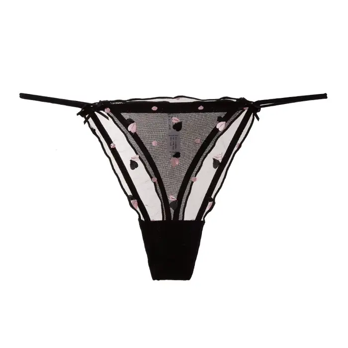 Tongs japonaises mignonnes en dentelle, string Sexy pour dames, slip imprimé cœur, dos en T, Lingeri