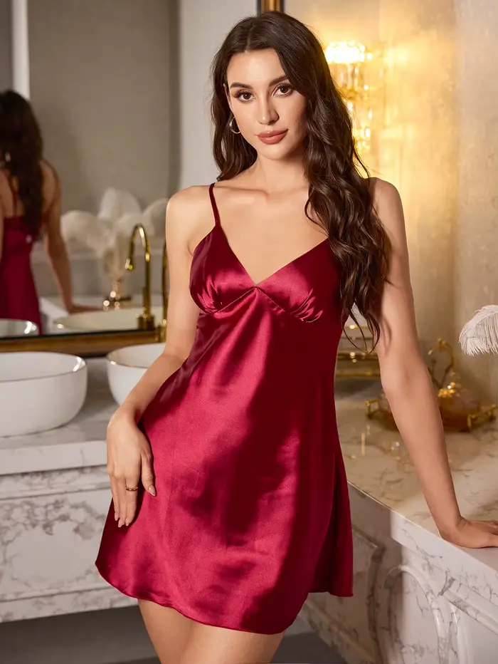 Nové nočná košeľa pre ženy, V-neck, špagety, sexy, bez rukávov, pyžamo pre romantické večery