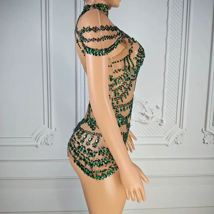 priehľadný sexy dámske trblietavé kamienky trikot pre večerné tanečné vystúpenia a pódiové kostýmy ženských tanečníkov očarujúce príležitosti