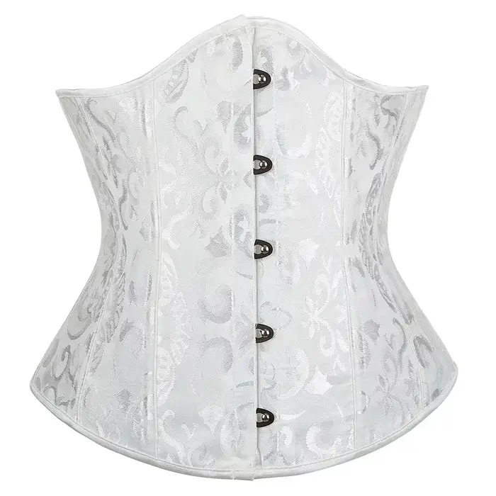 Vintage sous le buste haut Corset femmes gothique Jacquard plastique os Basques corps Shaper minceur