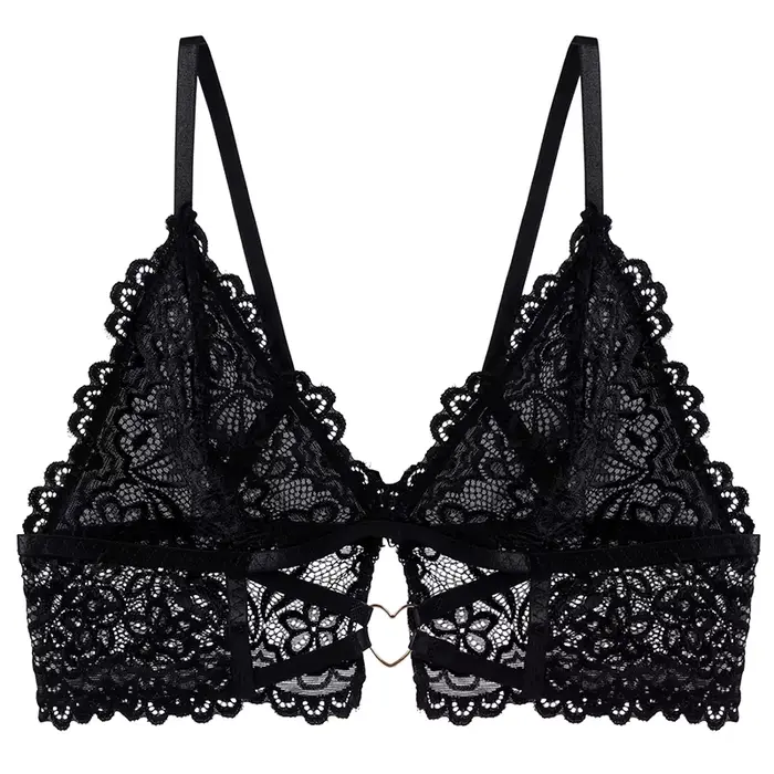 BANNIROU-Soutien-gorge en dentelle transparent pour femmes, lingerie sexy, sous-vêtements, culotte t