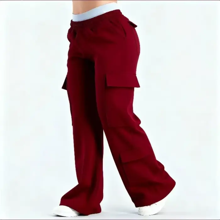 Pantalon cargo large pour femme 2026, taille élastique avec grandes poches, décontracté, fitness, sp