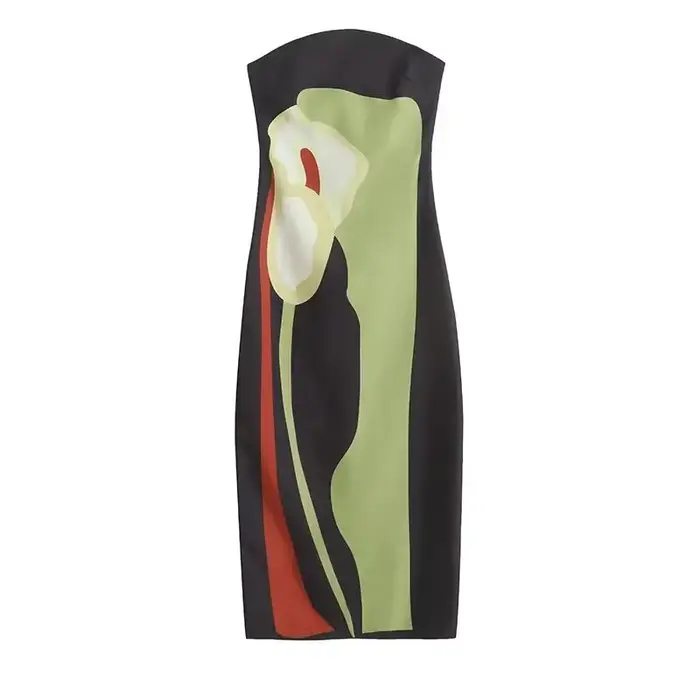 Robe longue imprimée, Sexy, sans bretelles, dos nu, mode femme, sans manches, épaules dénudées, Robe