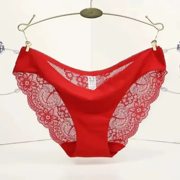 Neviditeľné nohavičky pre ženy v spandexe, rozkrok v kvetinovej čiernej čipke, sexy a bezšvové