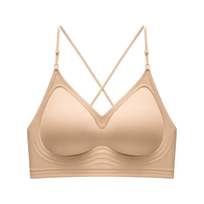 Soutien-gorge d'été pour femme, rehausseur de dos : à fines bretelles, push-up, dos nu, sans couture