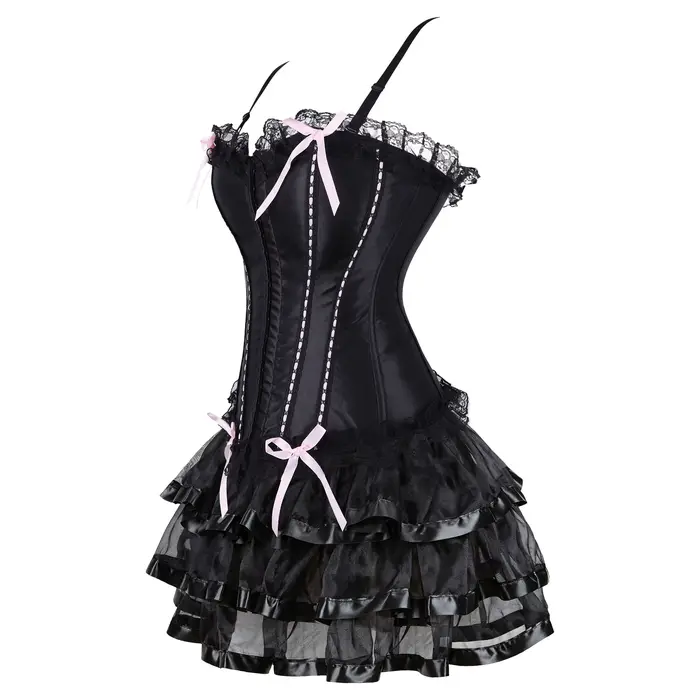 Ženský korzetové šaty, gotické bustier korzety s ramienkami