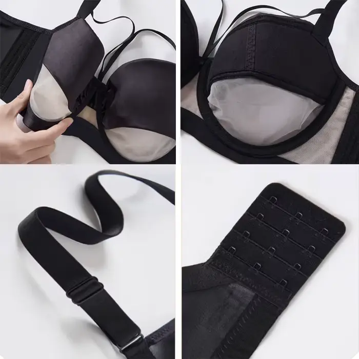 Soutien-gorge push-up en dentelle transparente avec armatures pour femmes, lingerie minimiseur ultra-mince, couverture complète, sexy, femme, tailles 34 à 44, formes B à G