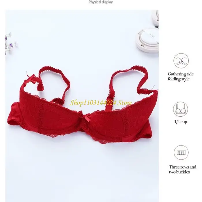 Dámska bavlnená podprsenka s trojuholníkovým strihom a patchwork dekoráciou pre perfektné fit a vznešený výstrih pre špeciálne príležitosti pre ženy