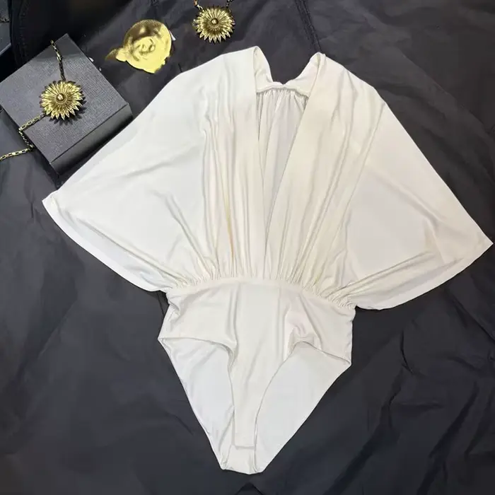 Body pour femme, Nouvelle collection été 2026, à manches chauve-souris, coupe ample, sexy, col en V,