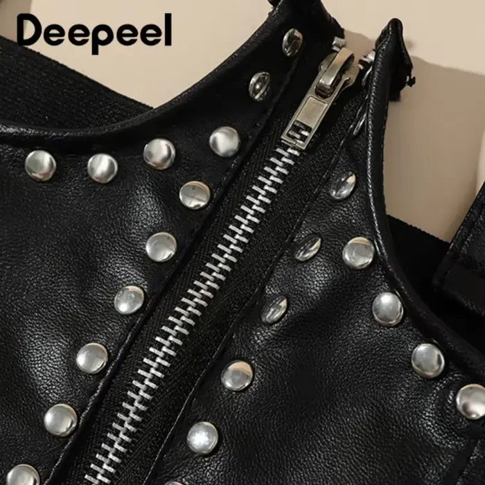 Ceinture en métal et PU noire avec corset décoratif pour femmes, style punk et gothique, pour occasions spéciales et mode