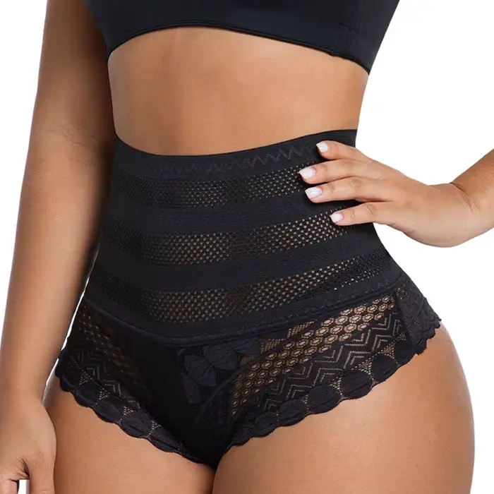 Sous-vêtements taille haute pour femmes, culotte Sexy en dentelle, douce, sans couture, respirante,