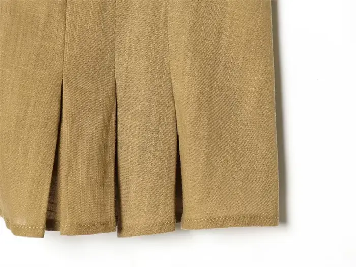 Chemise Femme Été 2026 Nouvelle Collection Kaki Manches Courtes Nœud Décoratif Ourlet Creux Style Dé