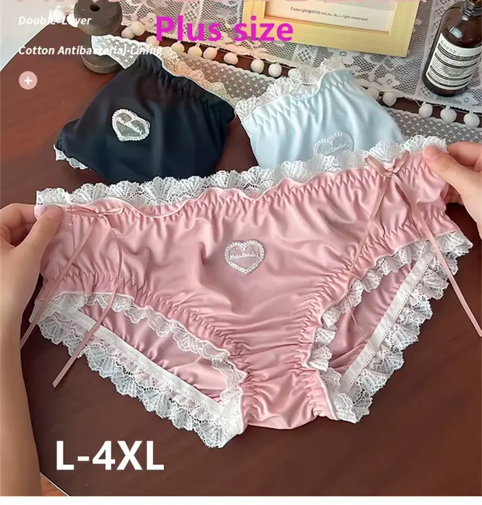 Sexy veľká veľkosť nohavičky ženská spodná bielizeň čipka jemné elastické spodné prádlo pre ženy