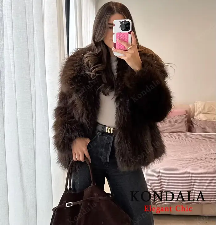 Manteau en fourrure vintage pour femmes, automne hiver, chaud, décontracté, ample, tendance, fausse