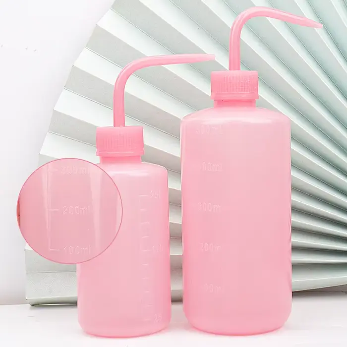 Bouteille de lavage de cils propre avec bec incurvé, bouteille de démaqucorporelle, lavage par souff