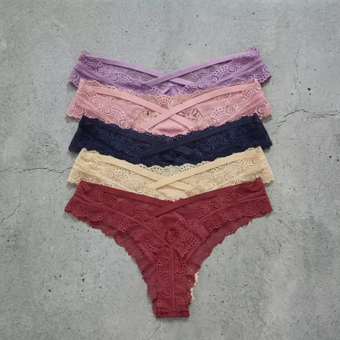 Bezšvíkové nízke pás Polyester čipky nohavičky pre ženy pohodlie a elegancie špeciálne príležitosti