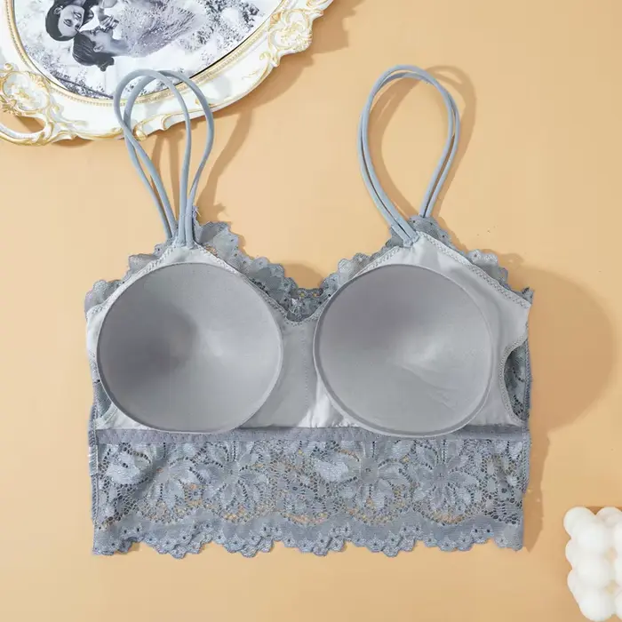 Ženy Sexy čipky podprsenky pohodlné Top Bralette spodná bielizeň vesta bezšvíkové jednofarebné podprsenka žena duté von bezdrôtové spodné prádlo
