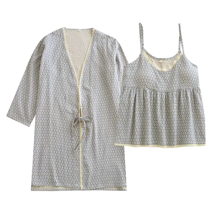 Dámske bavlnené pyžamo set, veľkosť M L XL, dlhý rukáv, výstrih, jemný potlač, pre jeseň, pohodlie a eleganciu