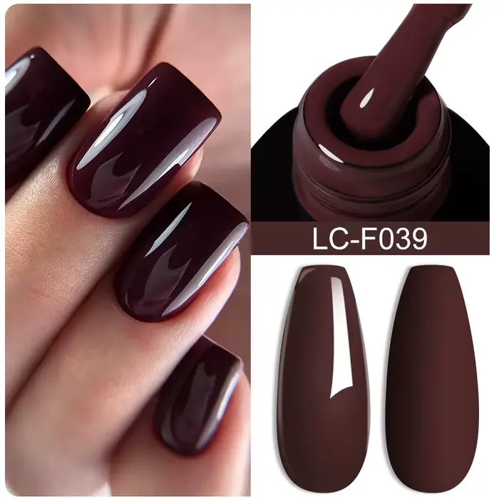 LIToxique-Verhéritage à Ongles Gel pour Manucure, Brun Foncé, Série de Documents, Chocolat, Vin, Rou