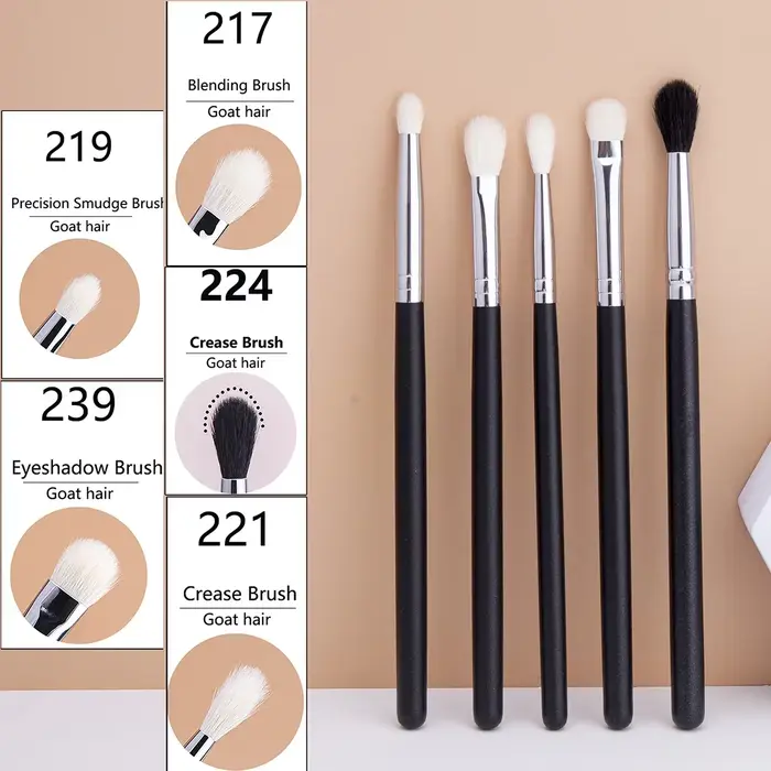 Pinceaux de maquillage pour fard à paupières, ombre à paupières plate, pinceaux de mélange de plis, 