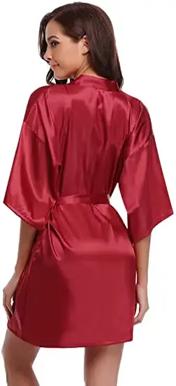 Zelená nočná košeľa, jednofarebné kimono