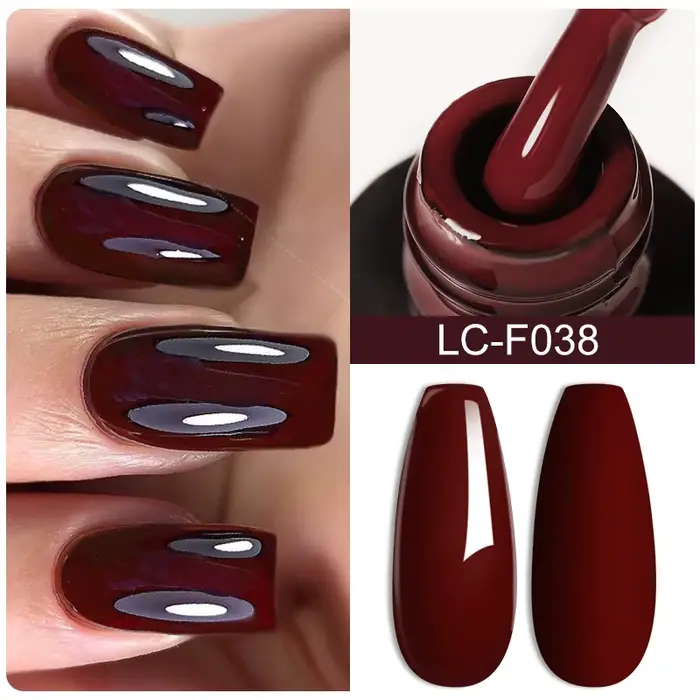 LIToxique-Verhéritage à Ongles Gel pour Manucure, Brun Foncé, Série de Documents, Chocolat, Vin, Rou