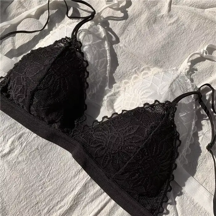 Sexy podprsenka z francúzskej čipky bez kostic pre ženy, trojuholníkový strih, elegantná a pohodlná pre všetky príležitosti