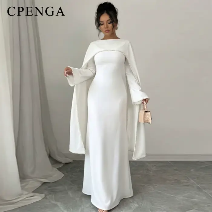 Skromné abaya šaty pre moslimské ženy z Blízkeho východu s odnímateľným šálom