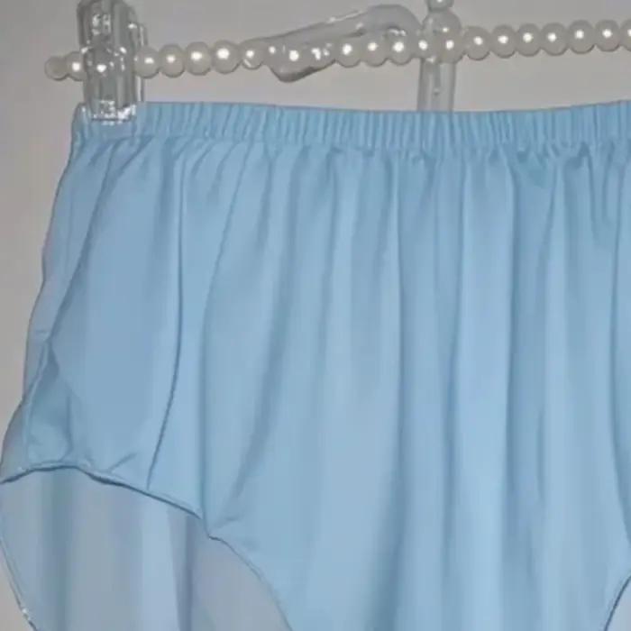 Sexy neba modrá lesklé saténové nohavičky, plus veľkosť spodná bielizeň, ženské spodné prádlo