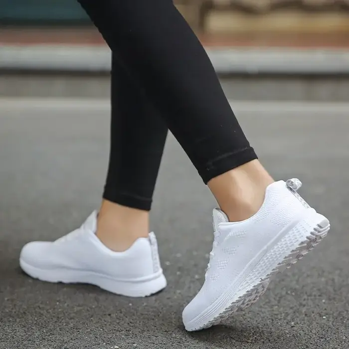 Femmes Chaussures Décontractées Mode Respirant Marche Maille FlatShoesSneakers Blanc Femme Chaussure