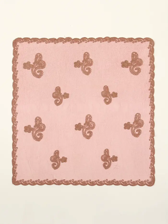 Dámsky vyšívaný čipkovaný paisley bandana štvorec