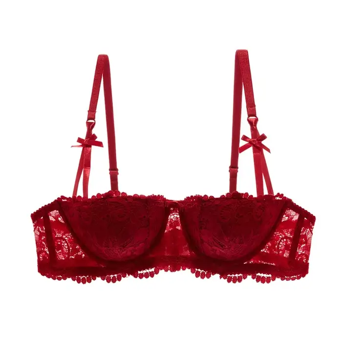 KUCLUT Soutien-gorge balconnet demi-coupe grande taille - Lingerie sexy en coton push-up pour femme,