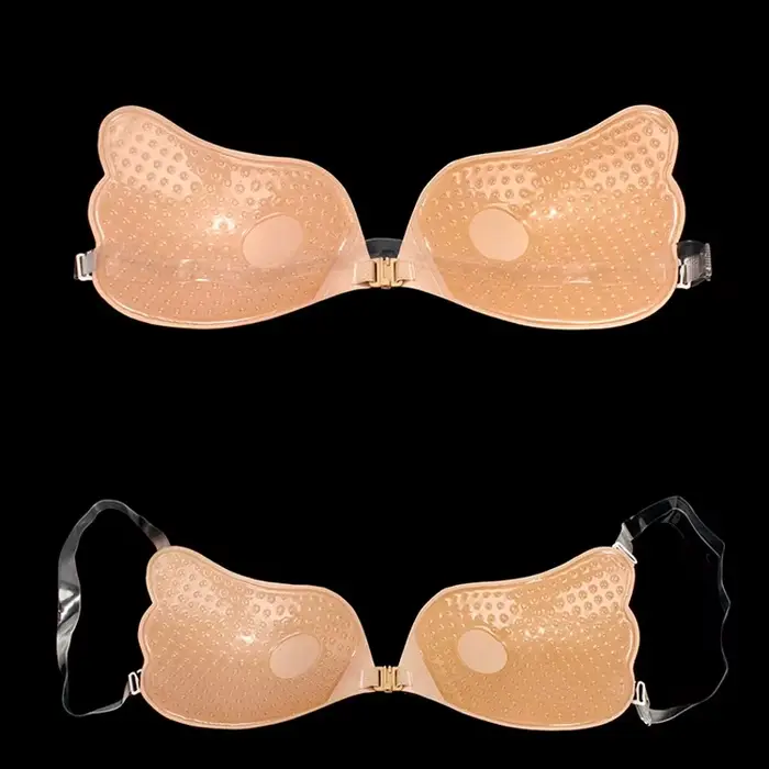 Neviditeľná podprsenka spodná bielizeň Ženy Push Up Silikónové svadobné tesné opakovane použiteľné bez ramienok priehľadný Backless Bikini