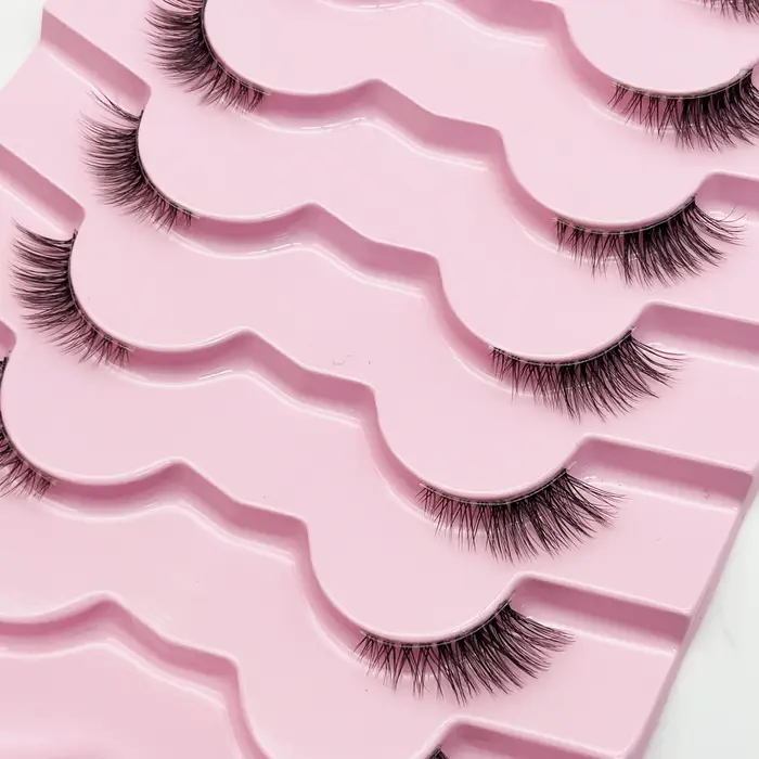 7 paires de cils de renard de longueur mixte 3-5-9mm, boucles D, faux cils fins en vison, moelleux, 