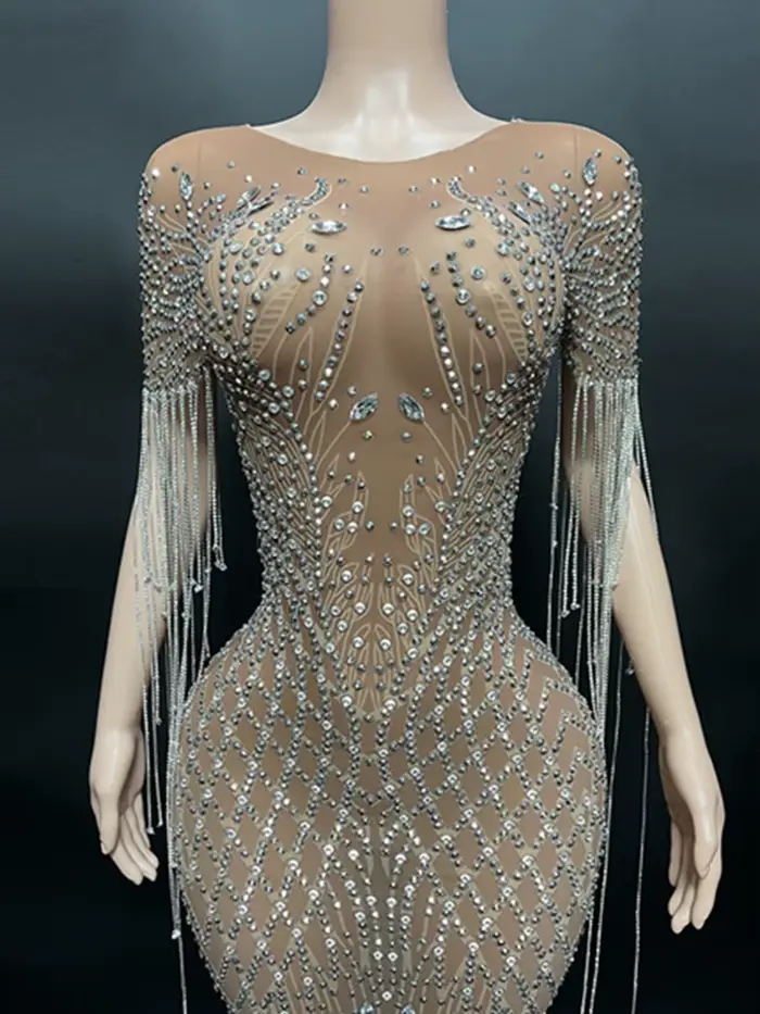 Robe de soirée sirène en cristal de luxe pour femmes, longue robe de bal Sexy, fête de mariage, anni